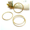 Pendentifs Anneaux Ronds 25 mm – Acier Inoxydable Doré à l' or fin 18K, IONIQUE