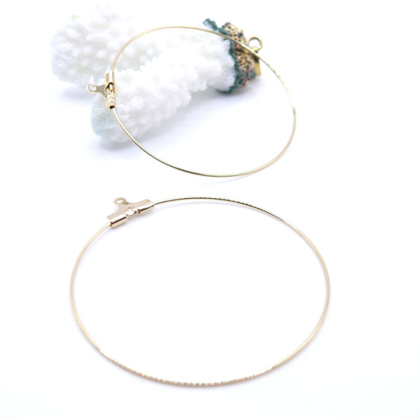 Boucles d’Oreilles Créoles Cintres 40 mm – Acier Inoxydable 304 Doré 18K