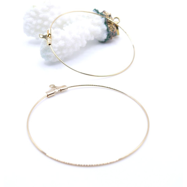 Boucles d’Oreilles Créoles Cintres 40 mm – Acier Inoxydable 304 Doré 18K