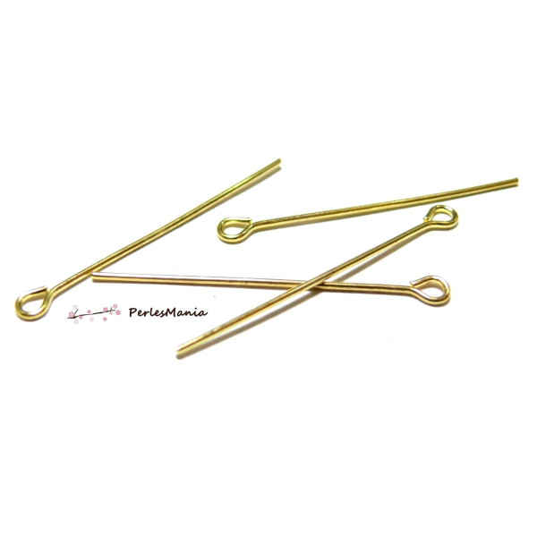 Tiges Œil 30 mm x 0.6 mm – Acier Inoxydable 304 Doré, Placage Ionique (IP)