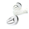 Support de Bague Ajustable pour Cabochon Rond 10 mm, Anneau Double – Acier Inoxydable 304 Argent
