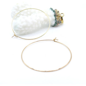 Boucles d’oreille Créoles Tiges 35mm – Acier Inoxydable 316L Doré à l'or fin 18K