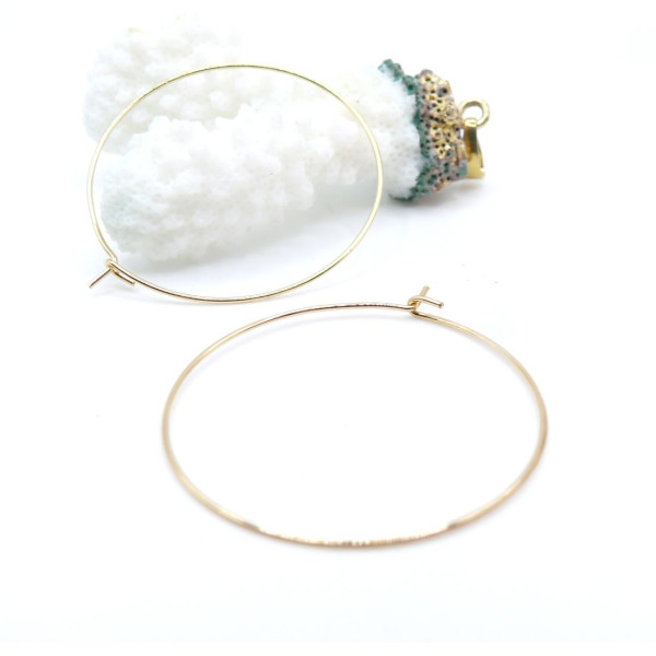 Boucles d’oreille Créoles Tiges 35mm – Acier Inoxydable 316L Doré à l'or fin 18K