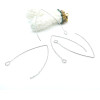Boucles d'oreille Dormeuse Grand crochet à décorer 40mm striées – Acier Inoxydable 316 Argenté