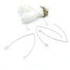 Boucles d'oreille Dormeuse Grand crochet à décorer 40mm striées – Acier Inoxydable 316 Argenté