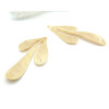 Pendentifs Feuille Texturée 61mm – Laiton Doré à l'Or Fin 18K