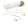 Boucles d’oreille Crochet 21mm avec Bille – Acier Inoxydable 316 Doré 18K