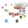 Perles Rondes Millefiori  4mm Multicolores