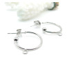 Boucles d'oreille Créoles avec attache et embouts 15mm – Acier Inoxydable 304 Finition Argent