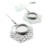 Supports de Boucles d’oreilles Hexagone martelé 12 mm – Acier Inoxydable 304 Argenté