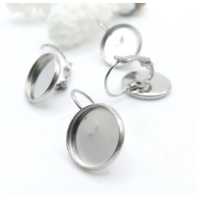 Supports Boucle d' oreille Dormeuse 10mm – Acier Inoxydable 304 Argenté