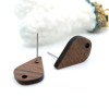 Boucles d’Oreille Puce Goutte 17.5mm – Bois Naturel avec Trou d’Attache