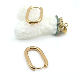 Créoles Ovale Rectangle 25mm – Acier Inoxydable 304 Doré à l'or fin 18K