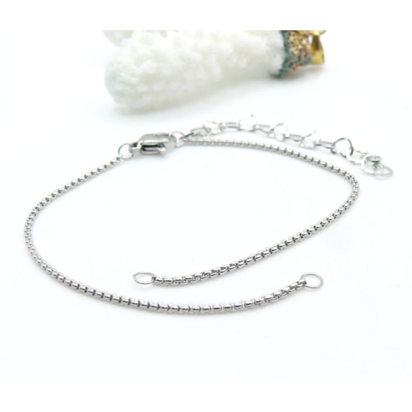 Bracelets Intercalaire 18 cm Maille 1.2mm – Acier Inoxydable 304 Argent Platine