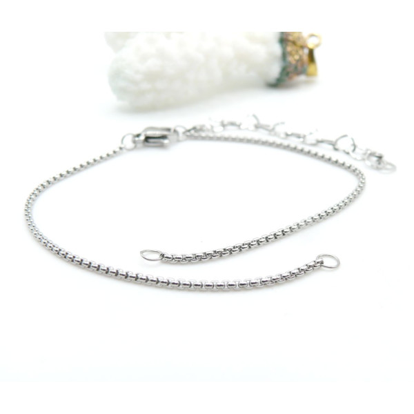Bracelets Intercalaire 18 cm Maille 1.2mm – Acier Inoxydable 304 Argent Platine