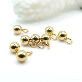Pendentifs Bille 4mm – Acier Inoxydable Doré 18K