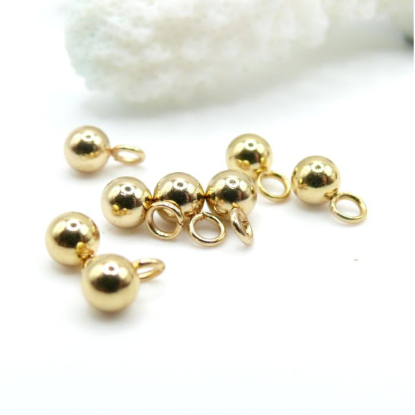 Pendentifs Bille 4mm – Acier Inoxydable Doré 18K