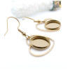 Supports de Boucles d’Oreilles Crochet Coeur pour Cabochon Rond 12mm – Acier