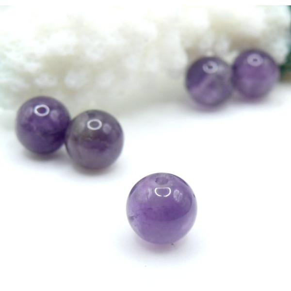 Perles Rondes 6 mm Améthyste