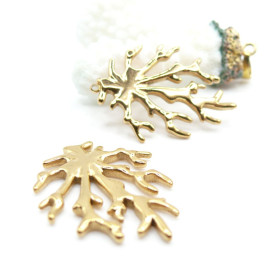 Pendentif Corail 20mm – Acier Inoxydable 304 Doré à l'or fin 18K