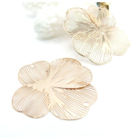 Estampes Connecteurs Fleurs Stylisées 36 mm – Laiton – Doré