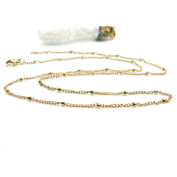 Collier Maille Satellite 1.4 mm – Acier Inox 304 – Doré