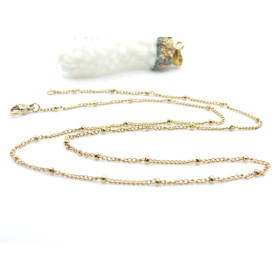 Collier Maille Satellite 1.4 mm – Acier Inox 304 – Doré