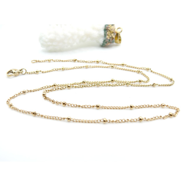 Collier Maille Satellite 1.4 mm – Acier Inox 304 – Doré