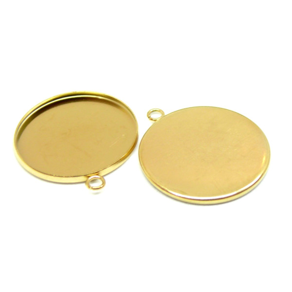 Supports de Pendentif 20mm – Acier Inoxydable 304 Doré Placage Ionique