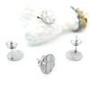 Boucles d'oreilles Puces Rond Martelé 12mm avec trou – Acier Inoxydable 304 Argenté