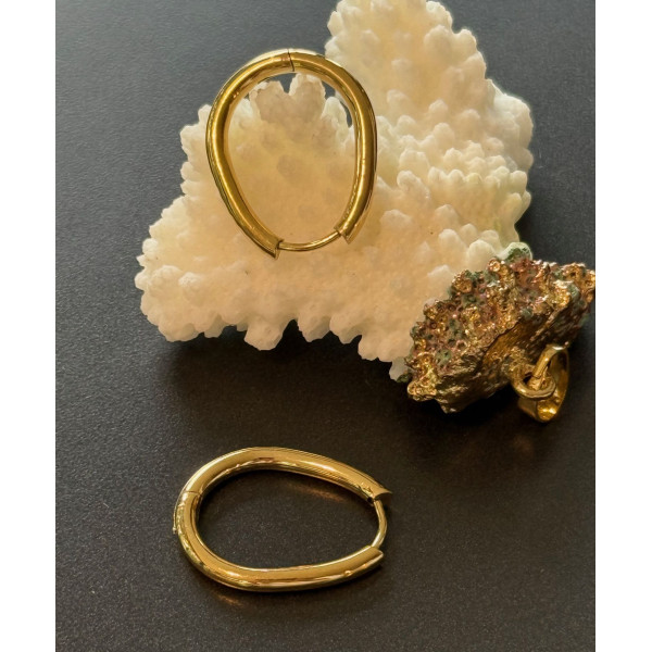 Créoles Goutte 19x18x2.5mm – Acier Inoxydable 304 Doré à l'or fin 18K, PVD