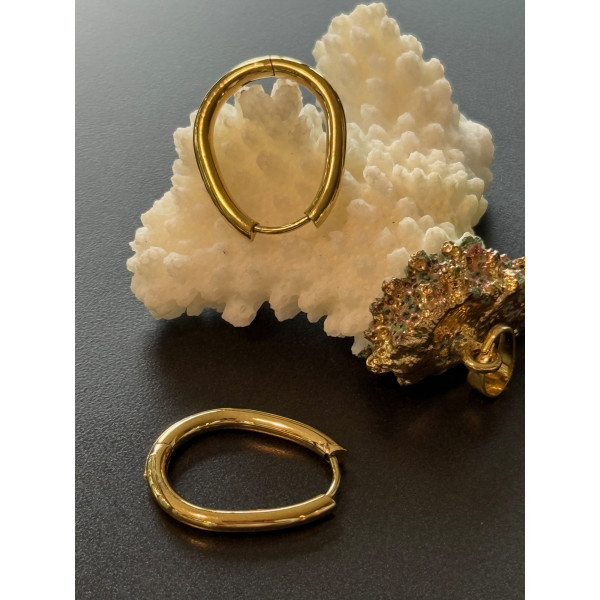 Créoles Goutte 19x18x2.5mm – Acier Inoxydable 304 Doré à l'or fin 18K, PVD