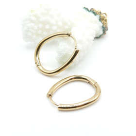 Créoles Goutte 19x18x2.5mm – Acier Inoxydable 304 Doré à l'or fin 18K, PVD