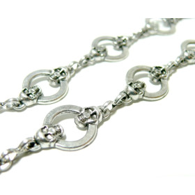 20 cm Chaine Crâne Vieil Argent – Taille 14x18x2 mm – Sans Nickel