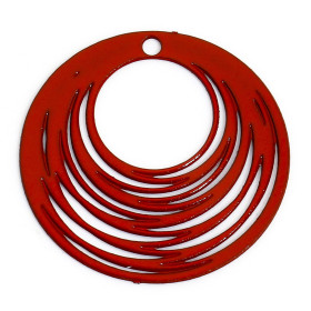 Estampes Pendentifs Filigrane Cercle 15.5 mm – Métal ROUGE