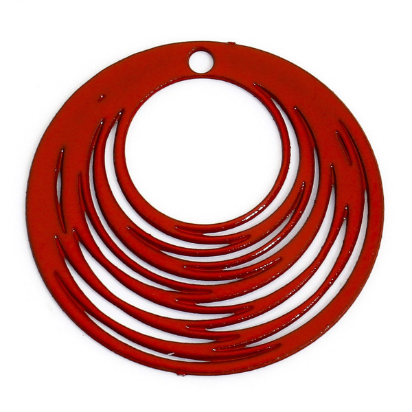 Estampes Pendentifs Filigrane Cercle 15.5 mm – Métal ROUGE