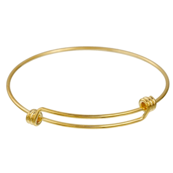 Bracelet Jonc 7.5 cm – Acier Inox 304 – Doré à l’Or fin 18K