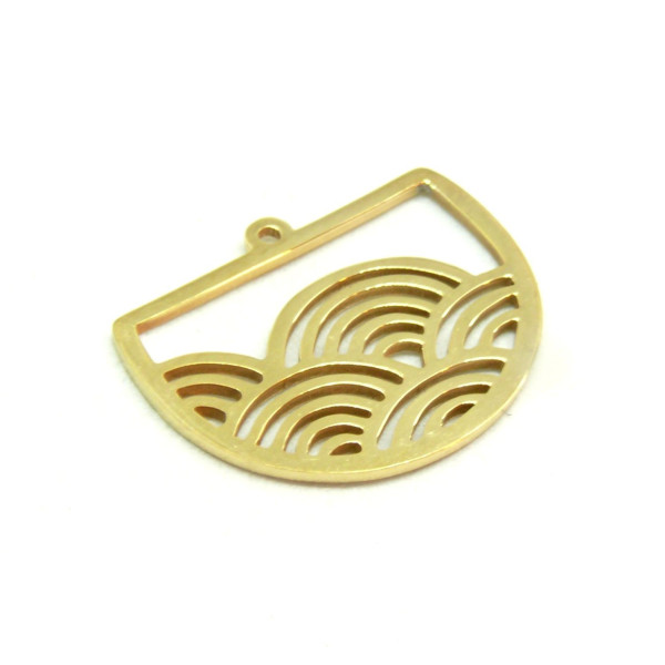 Pendentifs  Demi Cercle Zen 24mm – Acier Inoxydable Doré