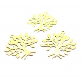 Estampes Pendentifs Filigrane Arbre 23 mm – Laiton Doré