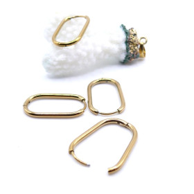 Créoles Ovales 23.5 x 2 mm – Acier Inoxydable 316 Doré à l’or fin 18K