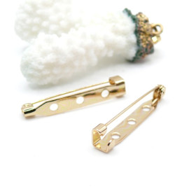 Supports de Broches 32mm – Acier Inoxydable 304 Doré à l'Or Fin 18K