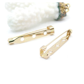 Supports de Broches 32mm – Acier Inoxydable 304 Doré à l'Or Fin 18K