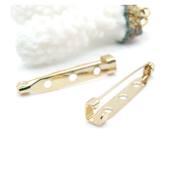 Supports de Broches 32mm – Acier Inoxydable 304 Doré à l'Or Fin 18K