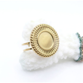 Support de Bague Ronde ARTY 10mm, anneau double – Acier Inoxydable 304 Doré placage PVD