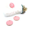 Sequins Médaillons Émaillés Biface Ronds 12mm Rose