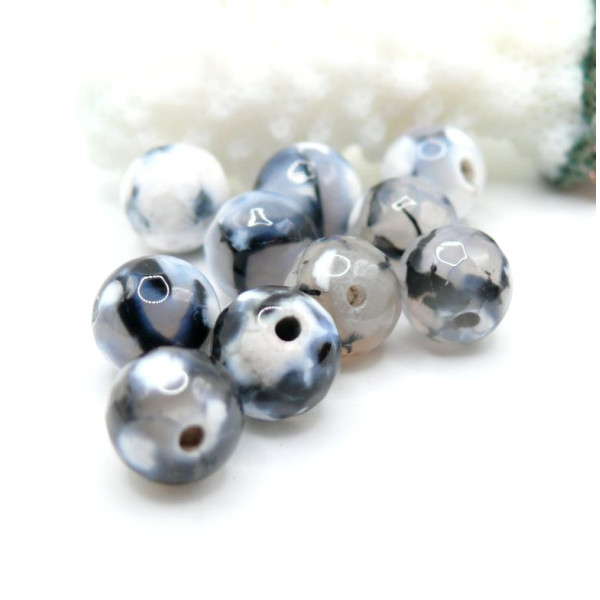 Agate Craquelées Facettées 8 mm Coloris 02