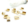 Embouts cordon, Fermoirs à plier, à sertir 9.5x4.5x4mm – Acier Inoxydable 304 Doré à l'or fin 18K, IONIQUE