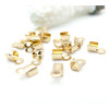 H11P20706G – Lot de 20 Embouts cordon, Fermoirs à plier, à sertir 8x4x3mm – Acier Inoxydable 304 Doré à l'or fin 18K