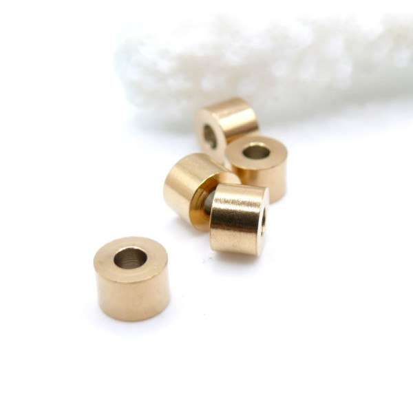 Perles Intercalaires Rondelles 6mm, Trou 2.5mm – Acier Inoxydable 304 Doré Placage IONIQUE