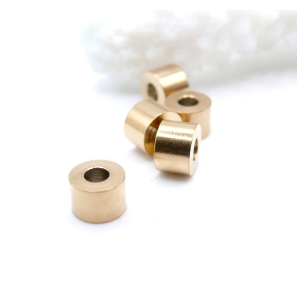 Perles Intercalaires Rondelles 6mm, Trou 2.5mm – Acier Inoxydable 304 Doré Placage IONIQUE